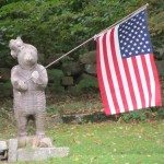 Carved wood statue from local woodsman in Washington, Maine