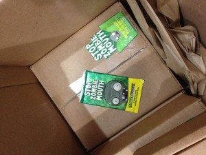 Zombies are in the house!! A box showing the contents from the American Dental Association