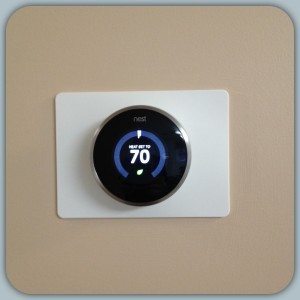 Our new Nest Thermostat installed in our office.