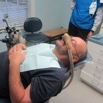 Mike looks happy here. I think the Nitrous Oxide is working. The nitrous Oxide is a distraction from the pain. There may be better ways to describe what Nitrous oxide does, but that's how I think of it.