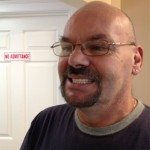 Too bad the camera focused on the “No Admittance” sign and not on Mike’s gorgeous smile!