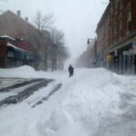 Downtown Rockland Maine in the middle of Nemo blizzard