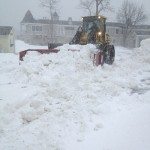 I thought this was interesting. There is so much snow, they are plowing the snow into the harbor. I guess its the easiest way of getting rid of the snow.