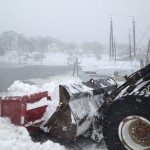 I thought this was interesting. There is so much snow, they are plowing the snow into the harbor. I guess its the easiest way of getting rid of the snow.