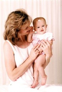 Lanita holding her baby.