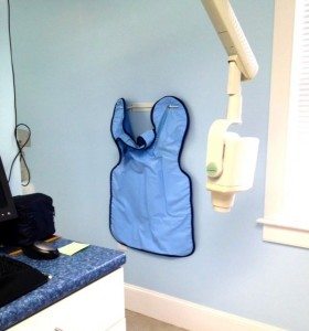 Why do we use lead aprons when taking dental x-rays?