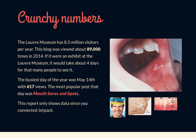 Crunchy numbers - WordPress Jetpack Yearly Report -2014