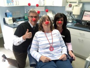 Dr. Medina, Stephanie, Michelle. Red Nose Day 2016