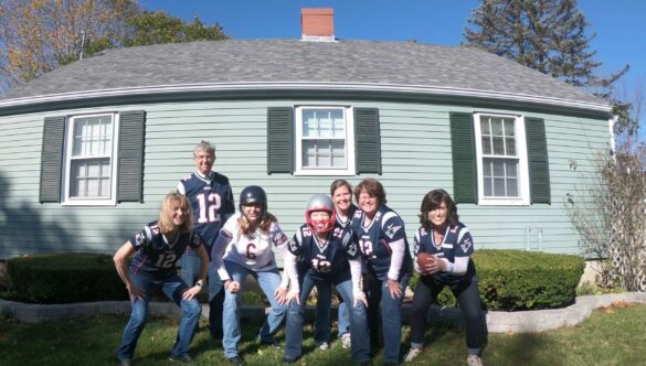 Cheering for the home team. Go New England Patriots!