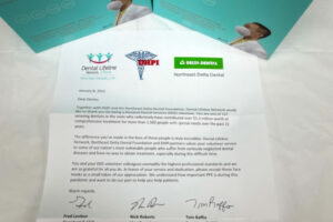 Gifts and a letter from Donated Dental Services (DDS)