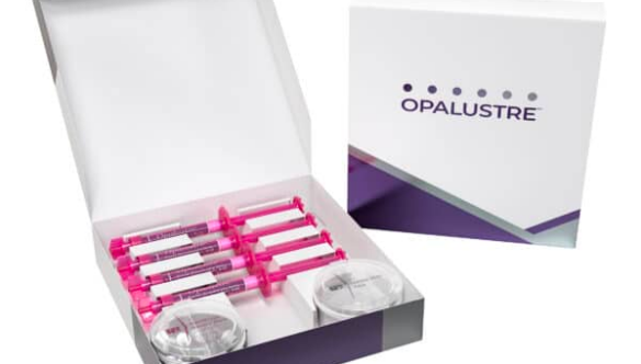 Opalustre Abrasion Slurry using Mechanical and Chemical Abrasion to whiten teeth.