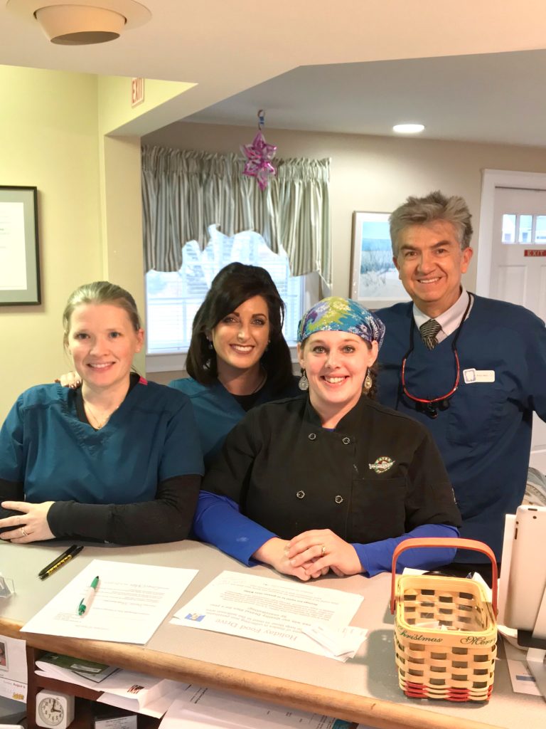 Denise Johnson is the lead day cook at the Waterfront Restaurant, Camden, Maine Left to right, Samantha Quinn, Michelle Webber, Denise Johnson, Norman Medina DDS