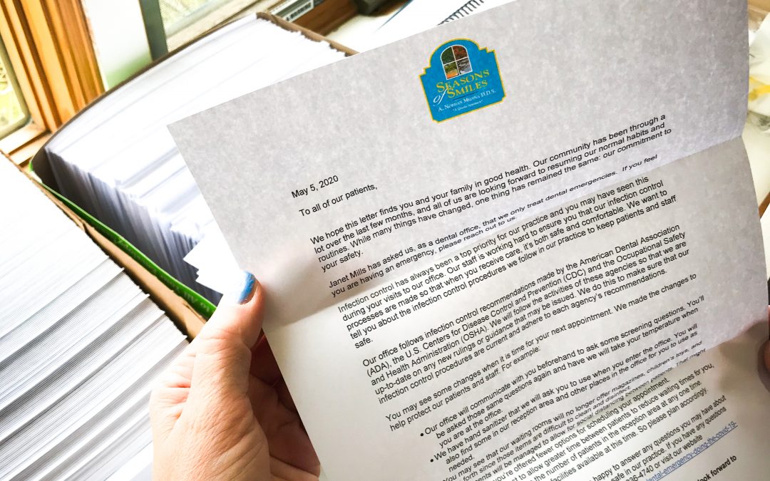 Covid-19 Letter sent to all our dental patients. 5/5/2020